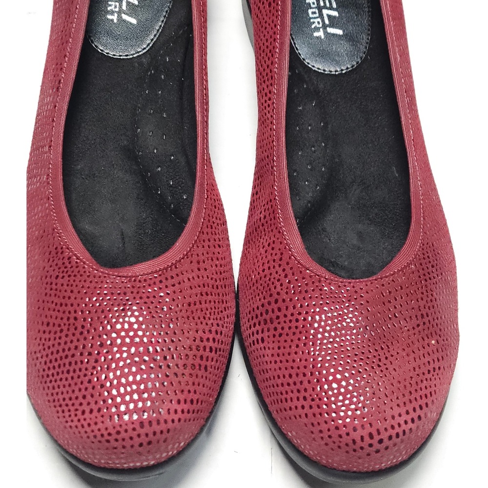 Vaneli‎ Sport Donia Amaranto E Printed Leather Ballet Wedge Pumps Womens 8M NEW